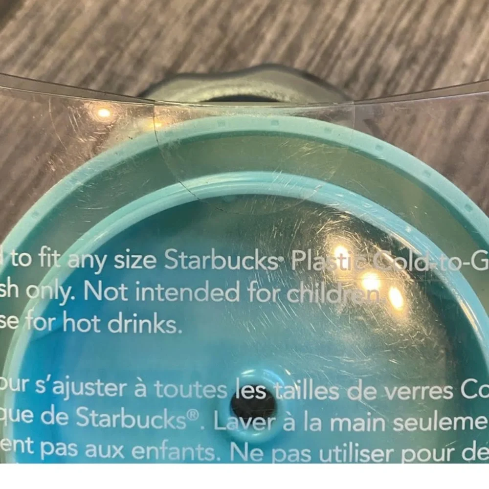 Starbucks all replacement lid teal & red circles NWT